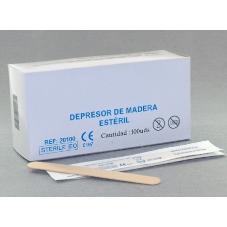 DEPRESOR MADERA ESTERIL  (envasado individual)  C/100 UDS.