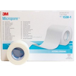 Esparadrapo papel Micropore 3M  2.5 CM X 9,14 M   Caja: 12 Uds